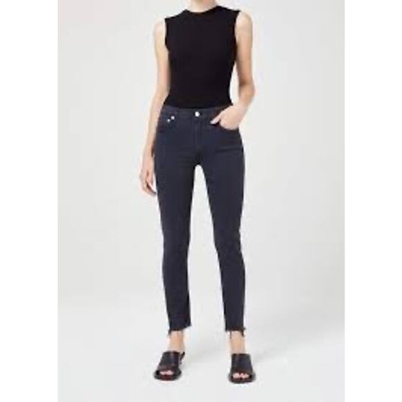 Agolde Toni MidRise Straight Jean Frayed Hem Size 27 Black - Picture 4 of 14